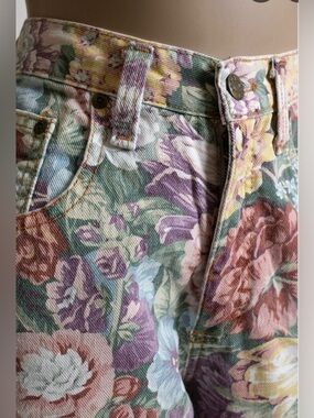 Liu Jo Milano Floral Print Jeans High Waist Barrel Fit Size 28